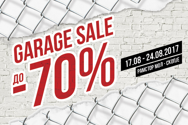 GARAGE SALE ДО -70% ПОПУСТ ВО ПРОДАВНИЦАТА НА  SPORT VISION ВО Ramstore Mall