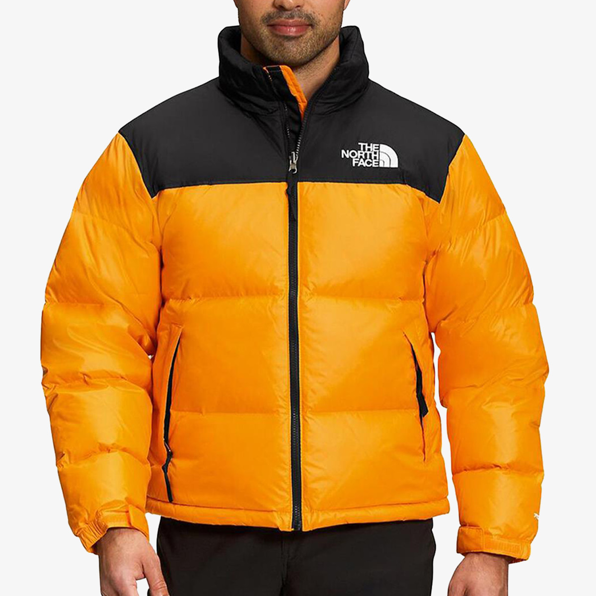 North face orange nuptse jacket store