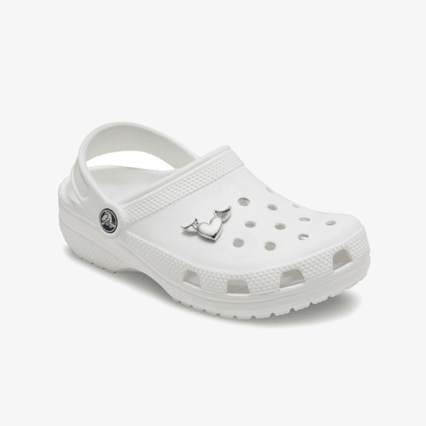 Crocs SILVER METAL HEART AND WINGS 