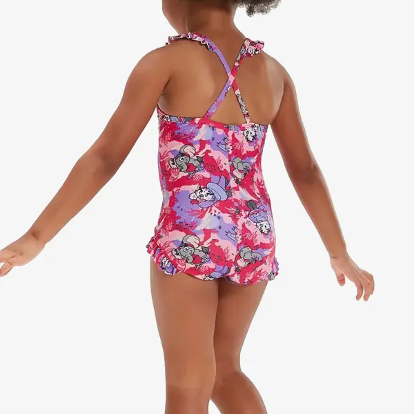 SPEEDO GIRLS  LTS PRINTED FRILL THINSTRAP 