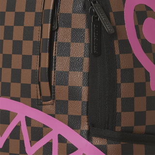 Sprayground PINK DRIP BROWN CHECK DLX BACKPACK 