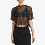 NIKE W NSW AIR AOP MESH SS CROP TOP 