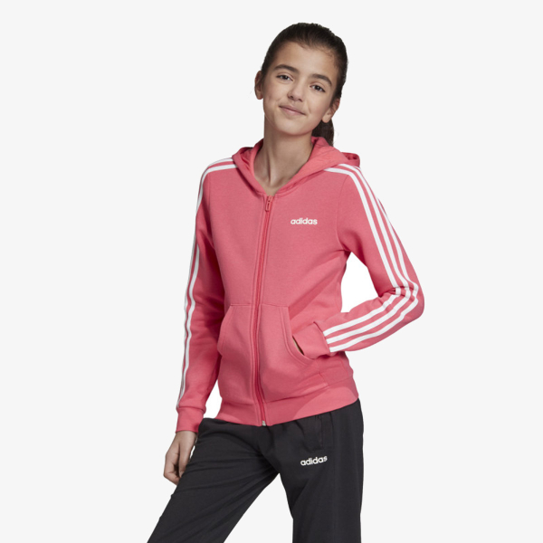 adidas Youth Girls Essentials 3S Full Zip Hoodie 