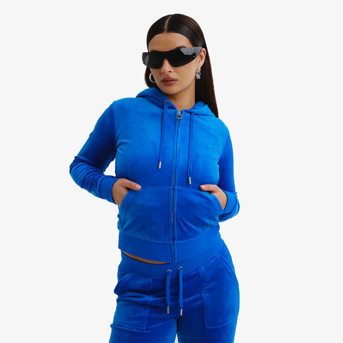 Juicy Couture ZIP THROUGH HOODIE WITH  ZIP PULL &  JC 